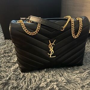 YSL LouLou Medium Black w/ gold hardware